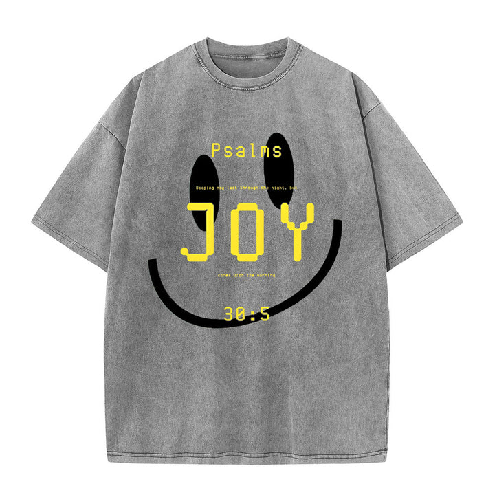 Christianartworkshop Gioia Salmo 30:5 Maglietta unisex lavata - Grigio - 5XL - image 4
