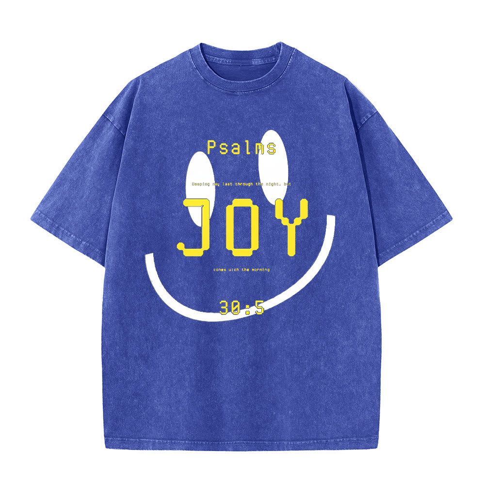 Christianartworkshop Gioia Salmo 30:5 Maglietta unisex lavata - Blu - 5XL - image 3