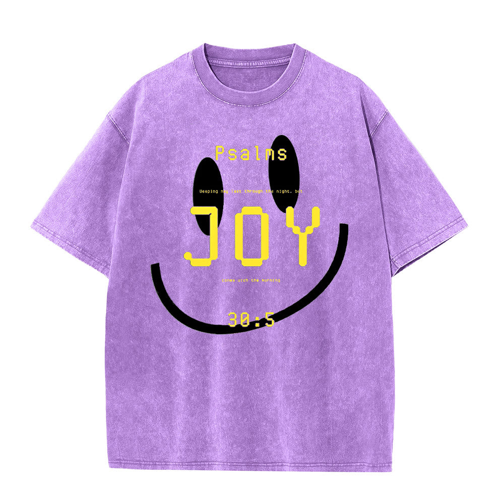 Christianartworkshop Gioia Salmo 30:5 Maglietta unisex lavata - Viola - 5XL - image 9