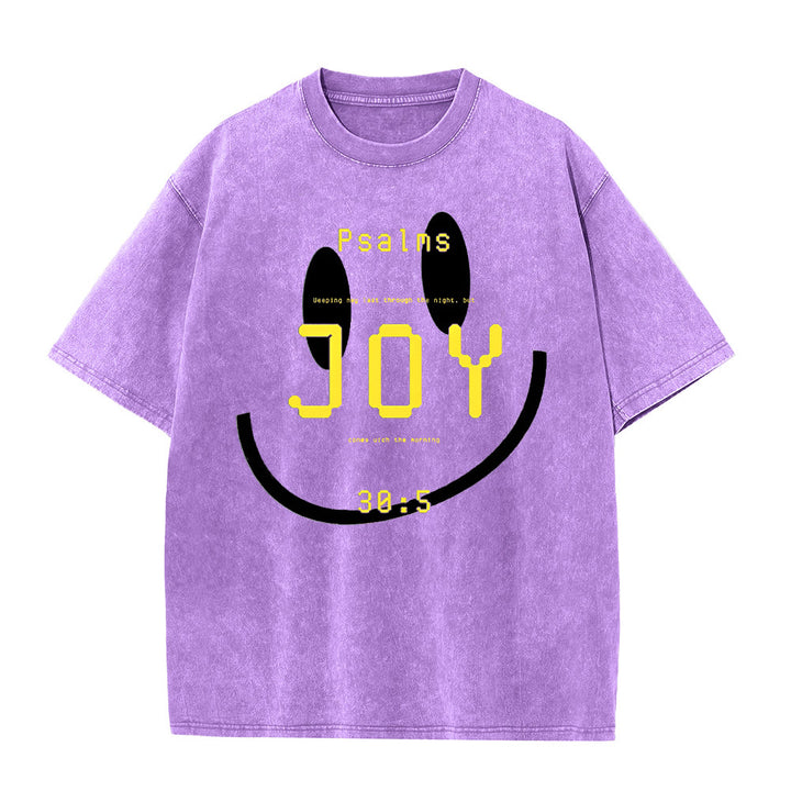 Christianartworkshop Gioia Salmo 30:5 Maglietta unisex lavata - Viola - 5XL - image 9