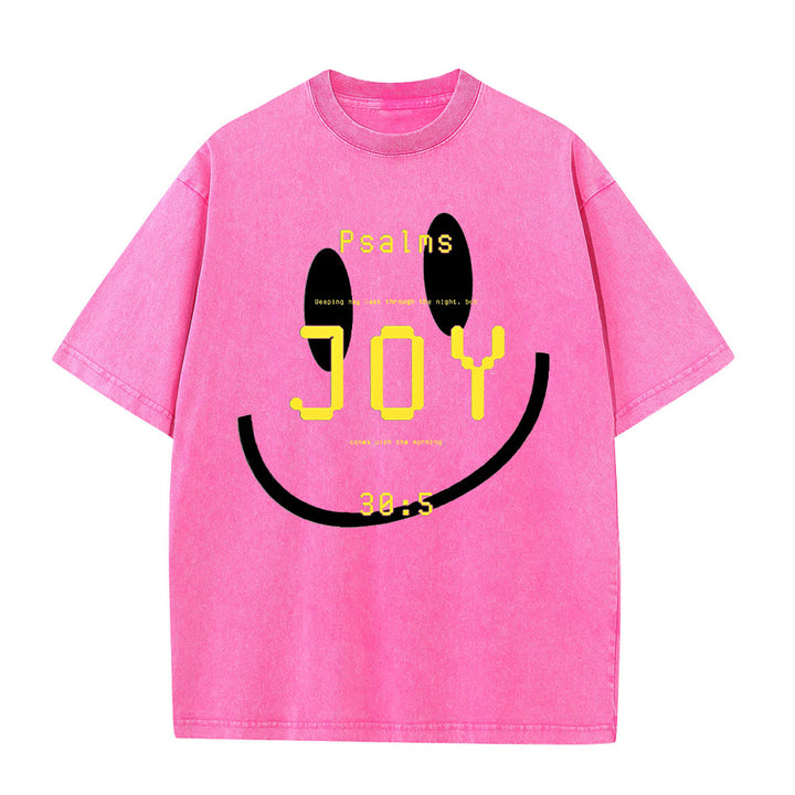 Christianartworkshop Gioia Salmo 30:5 Maglietta unisex lavata - Rosa - 5XL - image 7