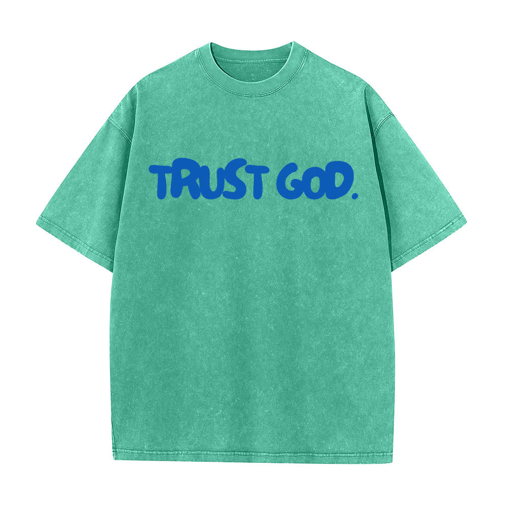 Christianartworkshop Trust In God T-shirt unisex lavata - Verde - 5XL - image 5