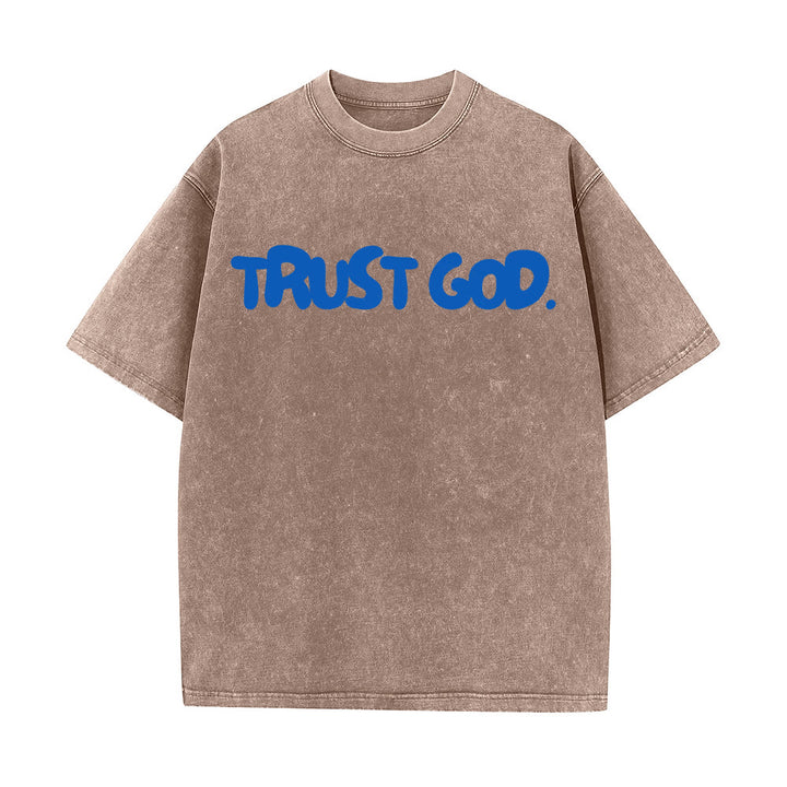 Christianartworkshop Trust In God T-shirt unisex lavata - Caffè - 5XL - image 10