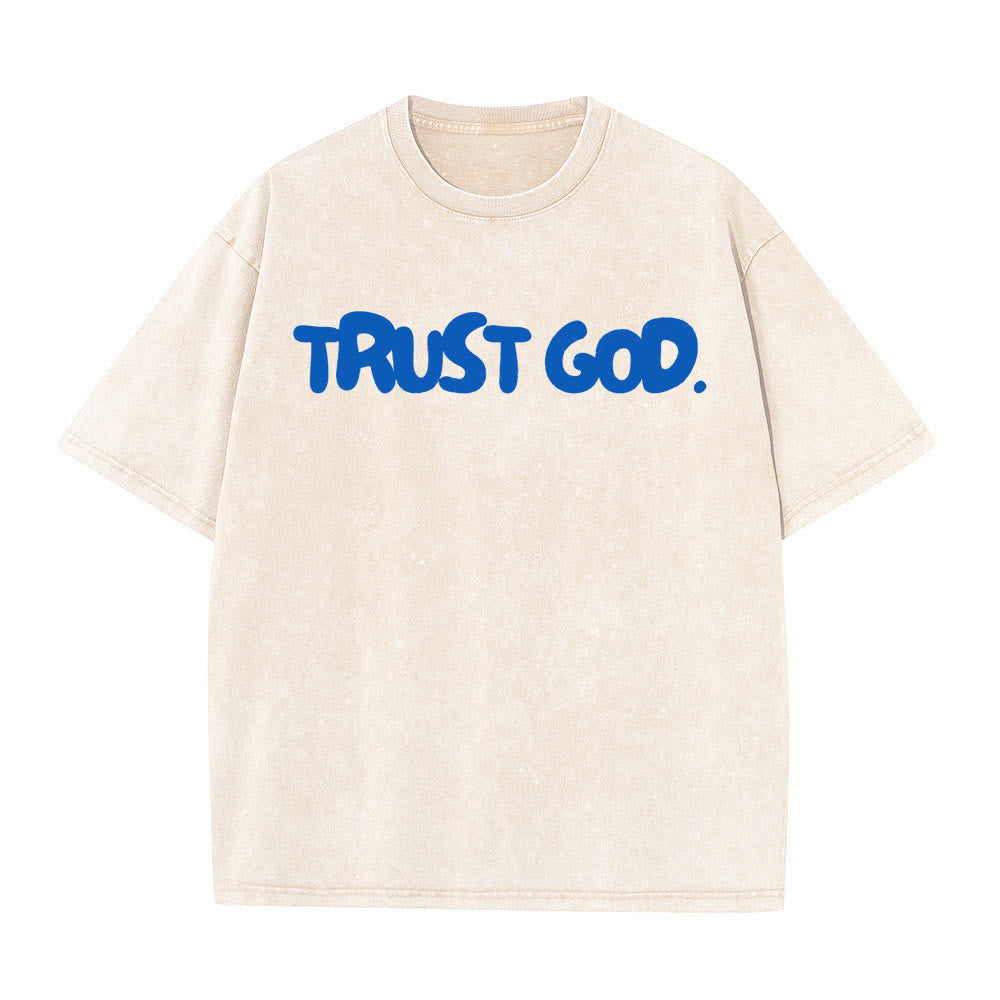 Christianartworkshop Trust In God T-shirt unisex lavata - Albicocca - 5XL - image 3