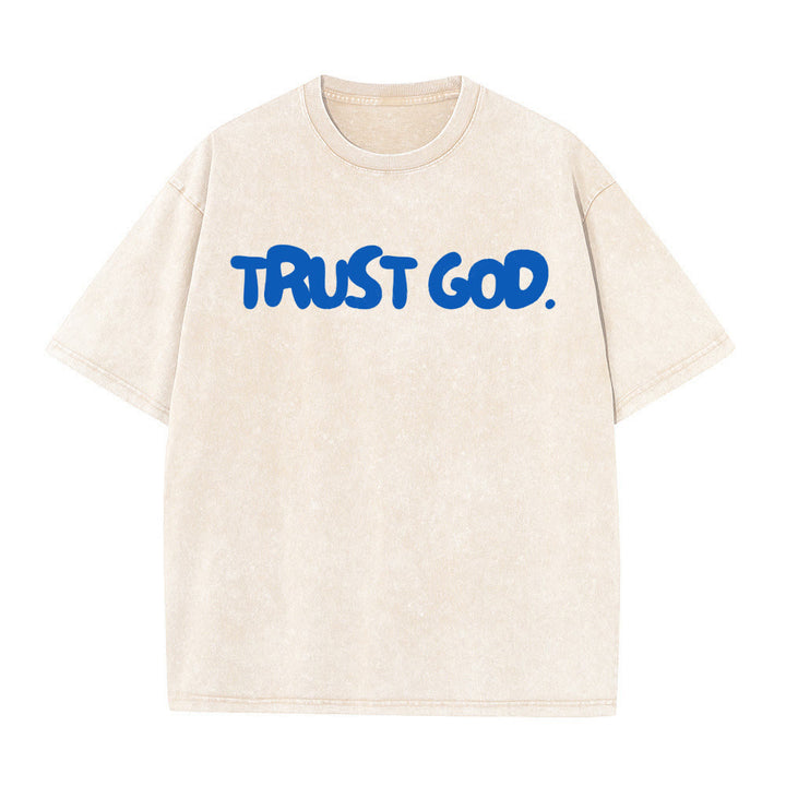Christianartworkshop Trust In God T-shirt unisex lavata - Albicocca - 5XL - image 3