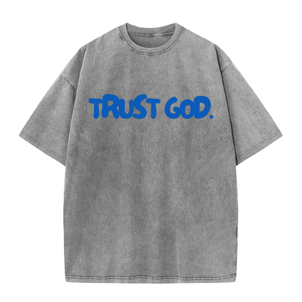 Christianartworkshop Trust In God T-shirt unisex lavata - Grigio - 5XL - image 4