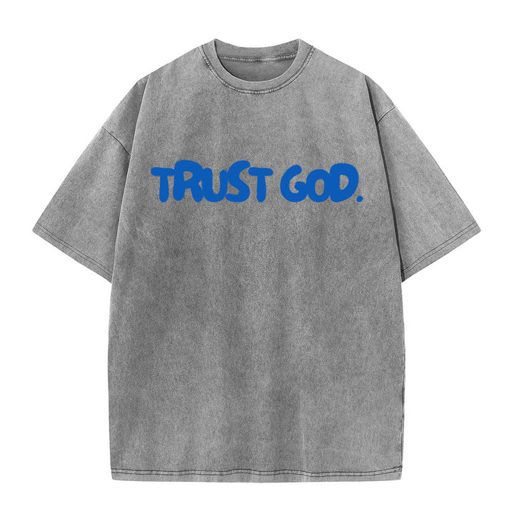Christianartworkshop Trust In God T-shirt unisex lavata - Grigio - 5XL - image 4