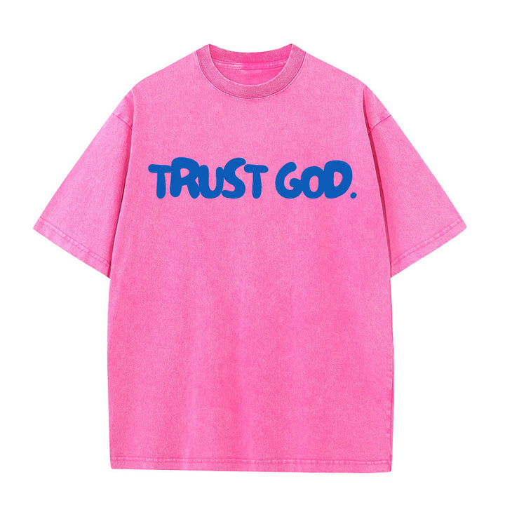Christianartworkshop Trust In God T-shirt unisex lavata - Rosa - 5XL - image 7