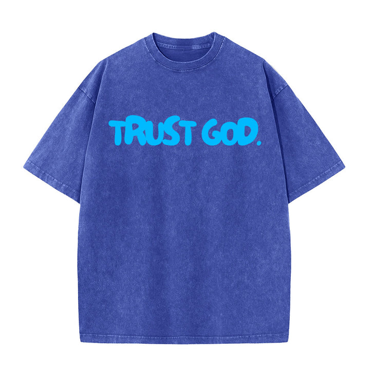 Christianartworkshop Trust In God T-shirt unisex lavata - Blu - 5XL - image 9