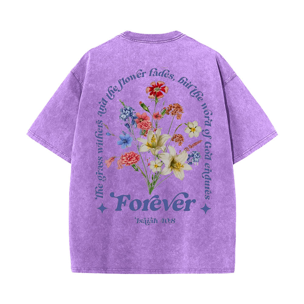 Christianartworkshop Maglietta unisex lavata con la Parola eterna di Dio - Viola - 5XL - image 0