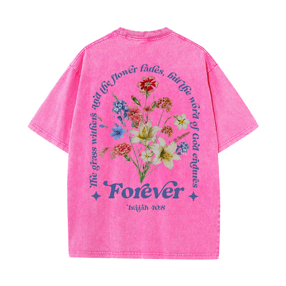 Christianartworkshop Maglietta unisex lavata con la Parola eterna di Dio - Rosa - 5XL - image 2