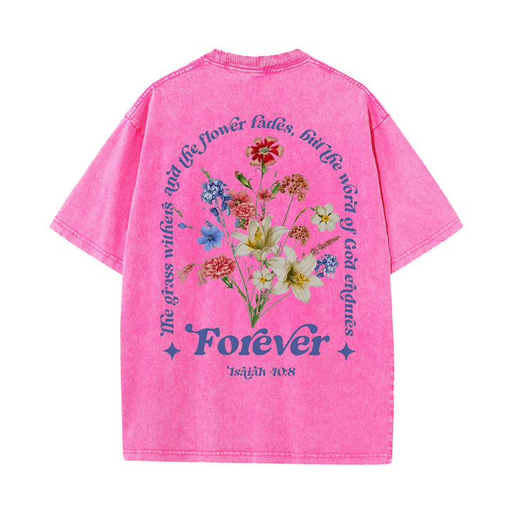Christianartworkshop Maglietta unisex lavata con la Parola eterna di Dio - Rosa - 5XL - image 2