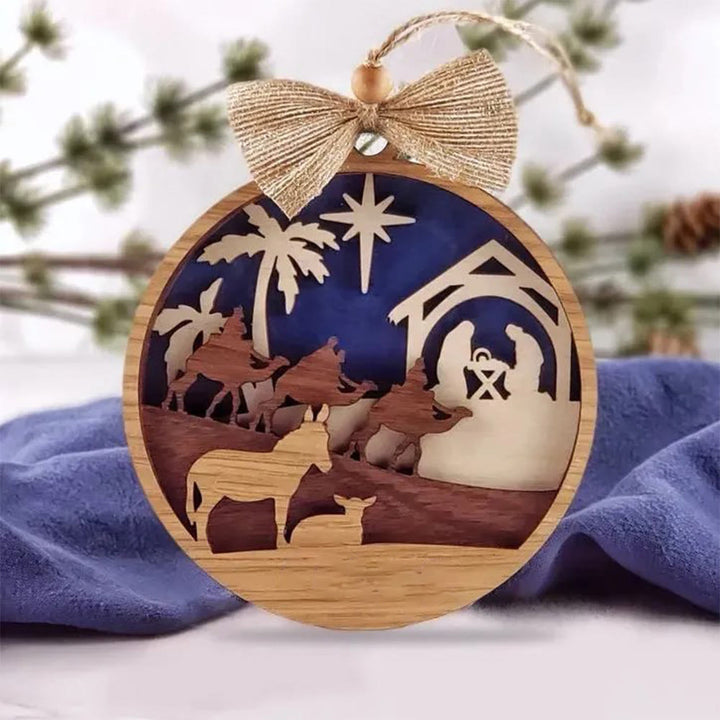 Christianartworkshop Decorazioni natalizie da appendere in stile rustico per la Natività dei Re Magi della Notte Santa - image 2
