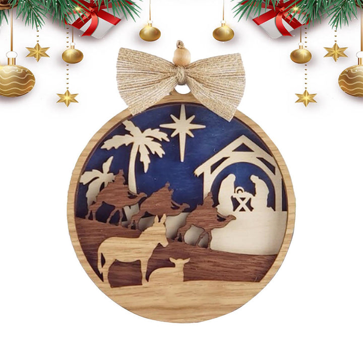 Christianartworkshop Decorazioni natalizie da appendere in stile rustico per la Natività dei Re Magi della Notte Santa - image 5