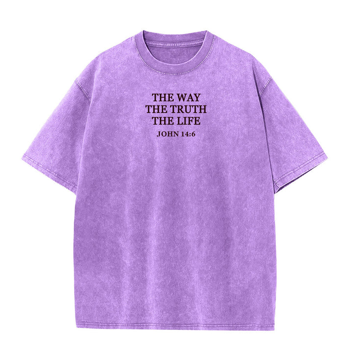 Christianartworkshop Gesù è la via, la verità, la vita - Maglietta lavata Giovanni 14:6 - Viola - 4XL - image 9