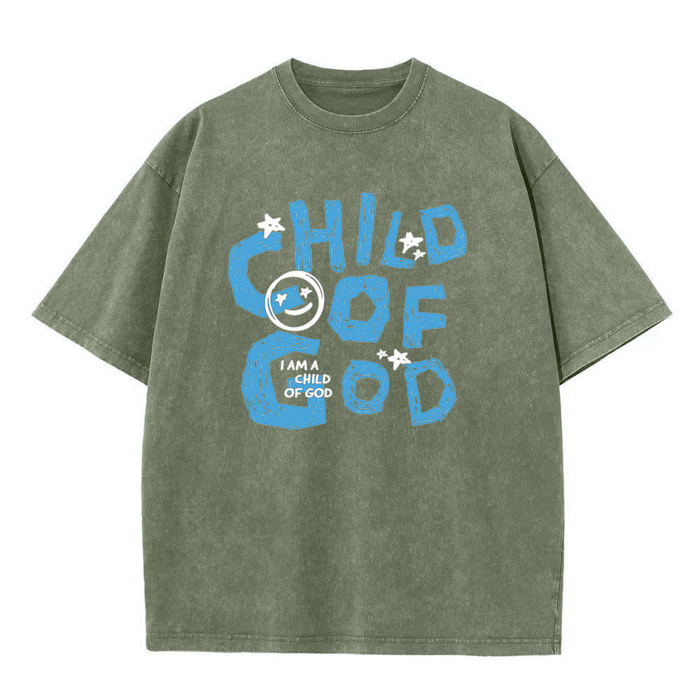 Christianartworkshop Bambino di Dio T-shirt unisex lavata - Verde militare - 5XL - image 3