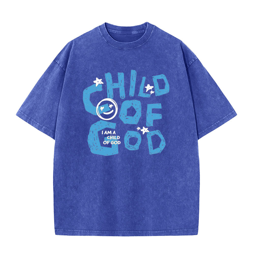Christianartworkshop Bambino di Dio T-shirt unisex lavata - Blu - 5XL - image 8