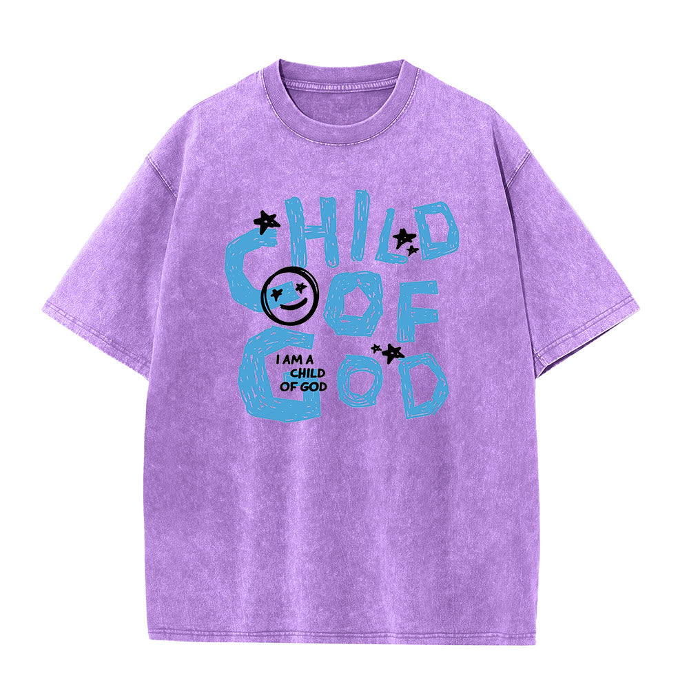 Christianartworkshop Bambino di Dio T-shirt unisex lavata - Viola - 5XL - image 5