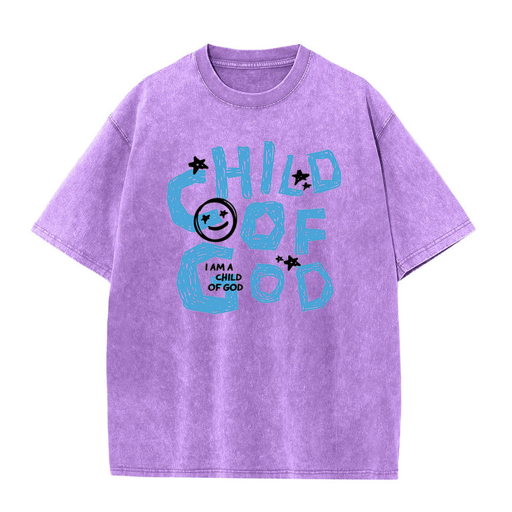 Christianartworkshop Bambino di Dio T-shirt unisex lavata - Viola - 5XL - image 5