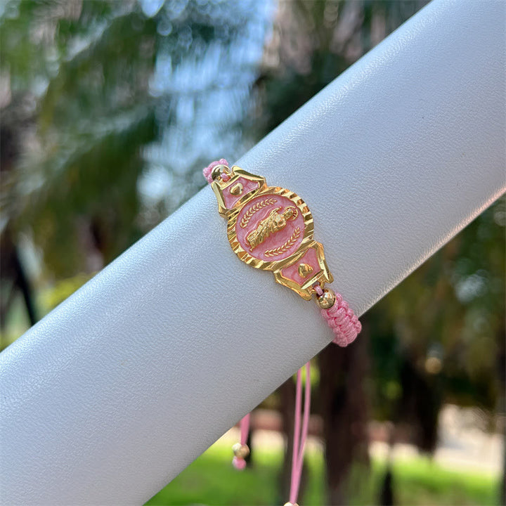 Christianartworkshop Bracciale multi-corda della Madonna: silenzioso promemoria della sua cura - Rosa - image 5