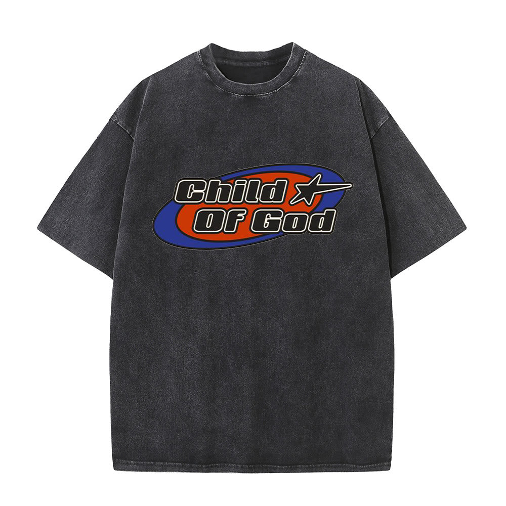 Christianartworkshop Maglietta unisex lavata con grafica Bambino di Dio - Nero - 5XL - image 1