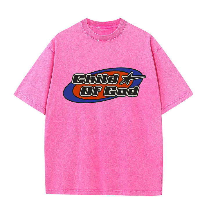 Christianartworkshop Maglietta unisex lavata con grafica Bambino di Dio - Rosa - 5XL - image 7