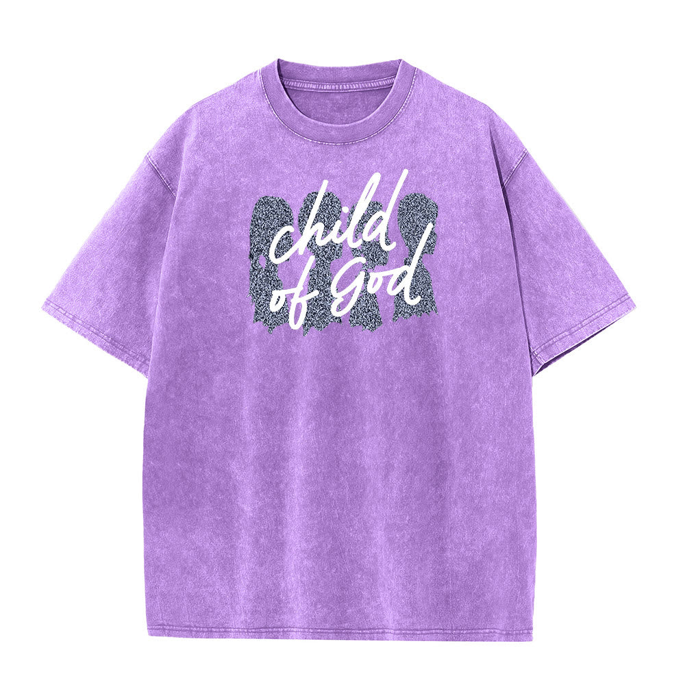 Christianartworkshop Bambino di Dio T-shirt unisex lavata - Viola - 5XL - image 0