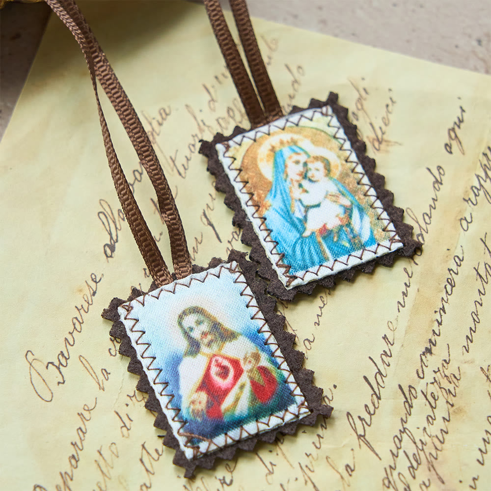 Christianartworkshop Sacro Cuore e Scapolare della Madonna – Una doppia devozione a Gesù e Maria - Stile-2 - image 1