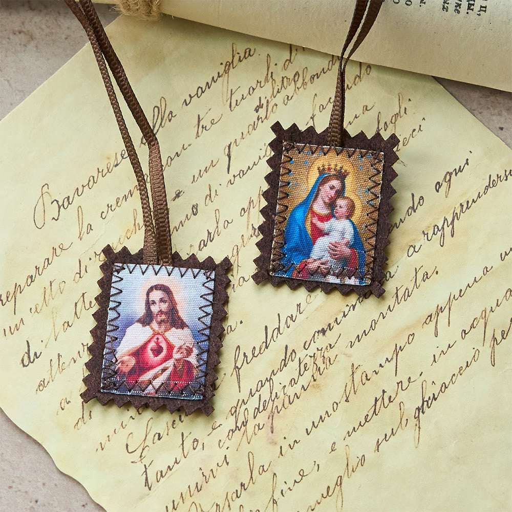 Christianartworkshop Sacro Cuore e Scapolare della Madonna – Una doppia devozione a Gesù e Maria - Stile-1 - image 0