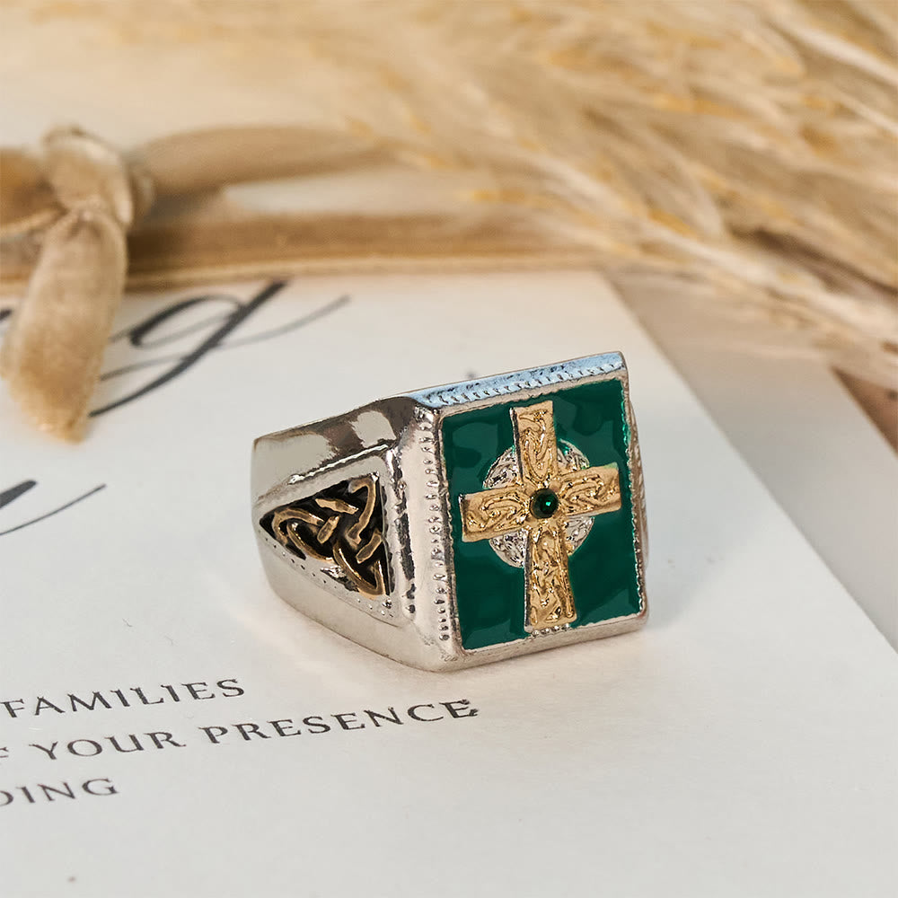 Christianartworkshop Anello di benedizione celtico irlandese con crocifisso vintage e classico: un simbolo di eleganza - image 1