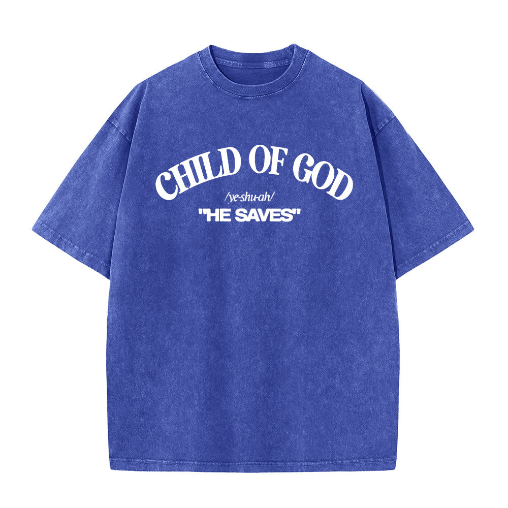 Christianartworkshop Classic Style He Save Child of God T-shirt unisex lavata - Blu - 5XL - image 3