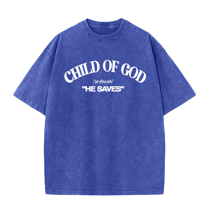 Christianartworkshop Classic Style He Save Child of God T-shirt unisex lavata - Blu - 5XL - image 3