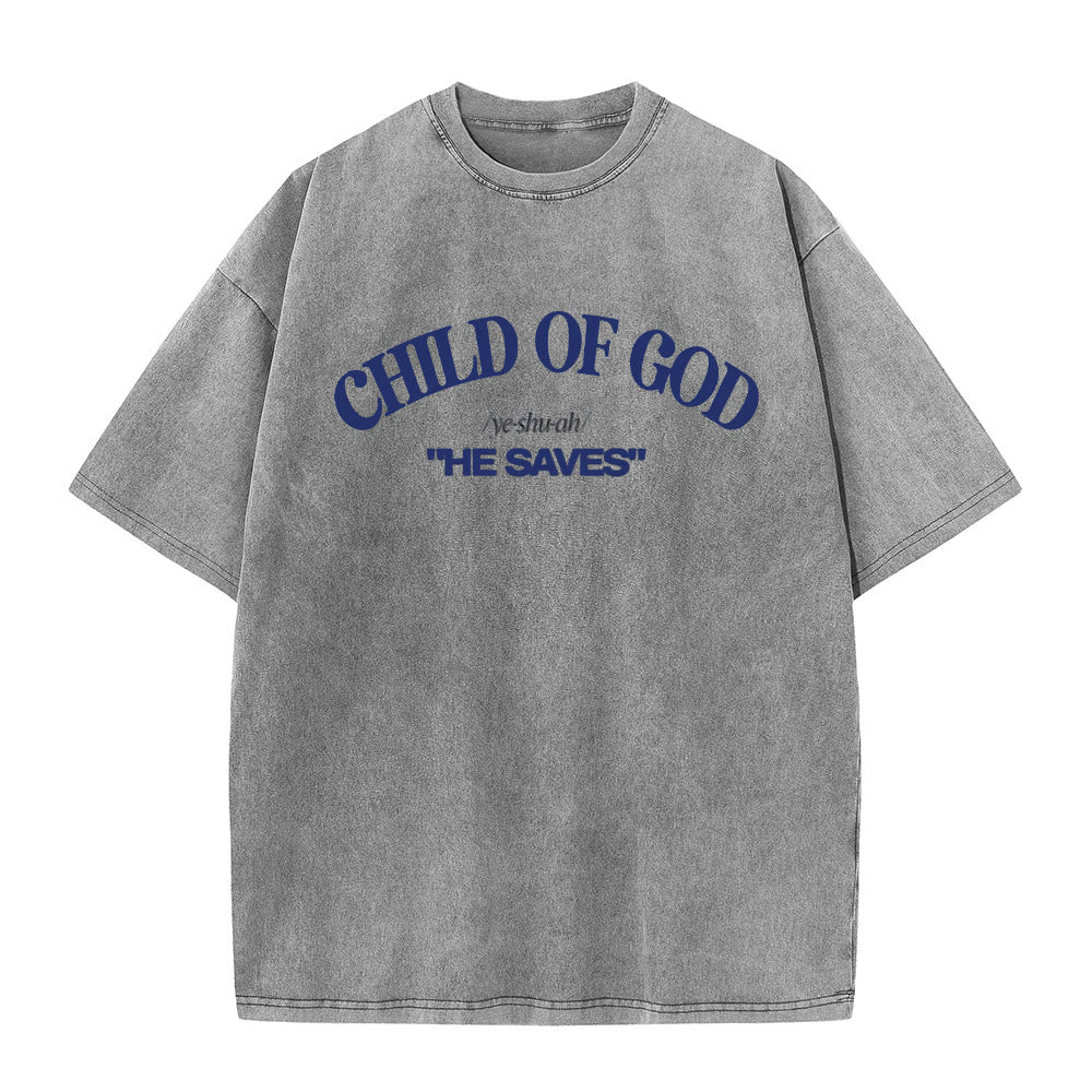 Christianartworkshop Classic Style He Save Child of God T-shirt unisex lavata - Grigio - 5XL - image 2