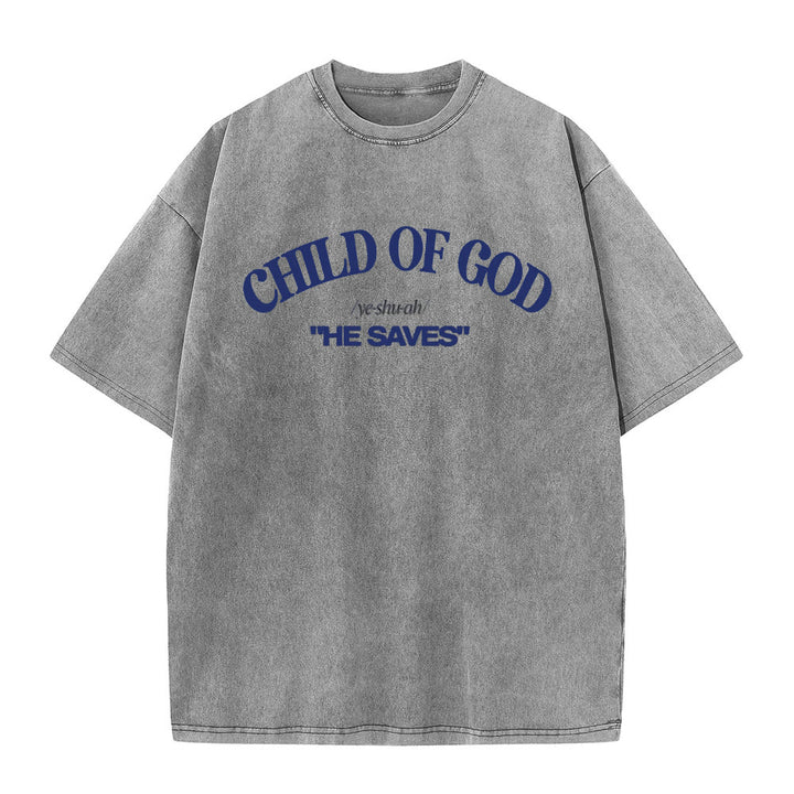 Christianartworkshop Classic Style He Save Child of God T-shirt unisex lavata - Grigio - 5XL - image 2