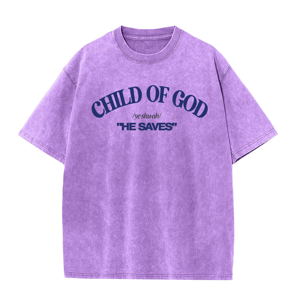 Christianartworkshop Classic Style He Save Child of God T-shirt unisex lavata - Viola - 5XL - image 4