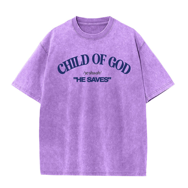 Christianartworkshop Classic Style He Save Child of God T-shirt unisex lavata - Viola - 5XL - image 4