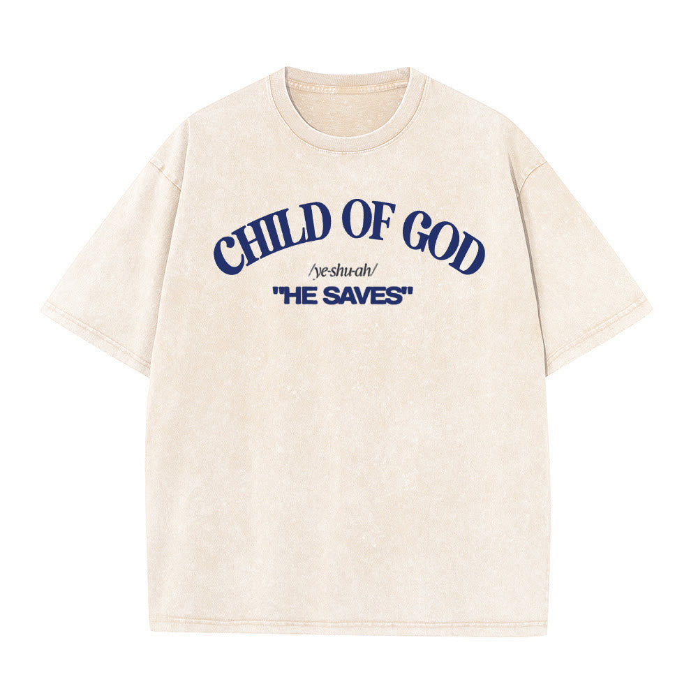 Christianartworkshop Classic Style He Save Child of God T-shirt unisex lavata - Albicocca - 5XL - image 5