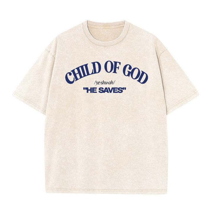 Christianartworkshop Classic Style He Save Child of God T-shirt unisex lavata - Albicocca - 5XL - image 5