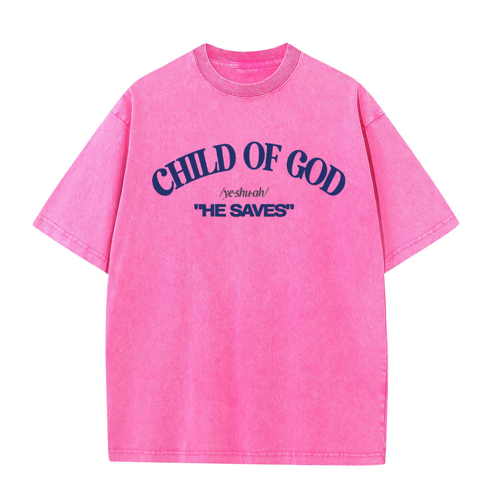 Christianartworkshop Classic Style He Save Child of God T-shirt unisex lavata - Rosa - 5XL - image 8