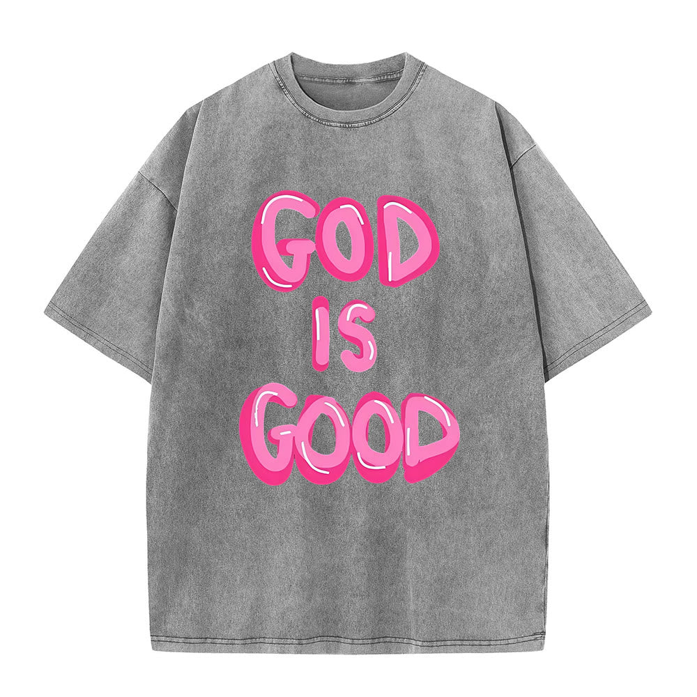 Christianartworkshop Dio è buono T-shirt unisex lavata - Grigio - 5XL - image 6