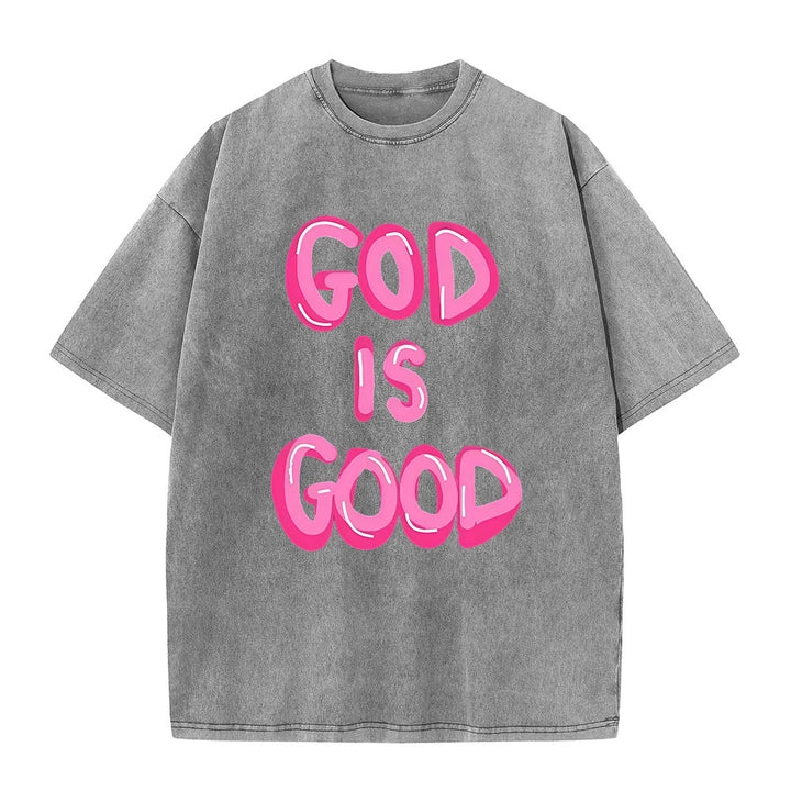 Christianartworkshop Dio è buono T-shirt unisex lavata - Grigio - 5XL - image 6