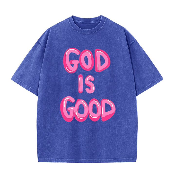 Christianartworkshop Dio è buono T-shirt unisex lavata - Blu - 5XL - image 7