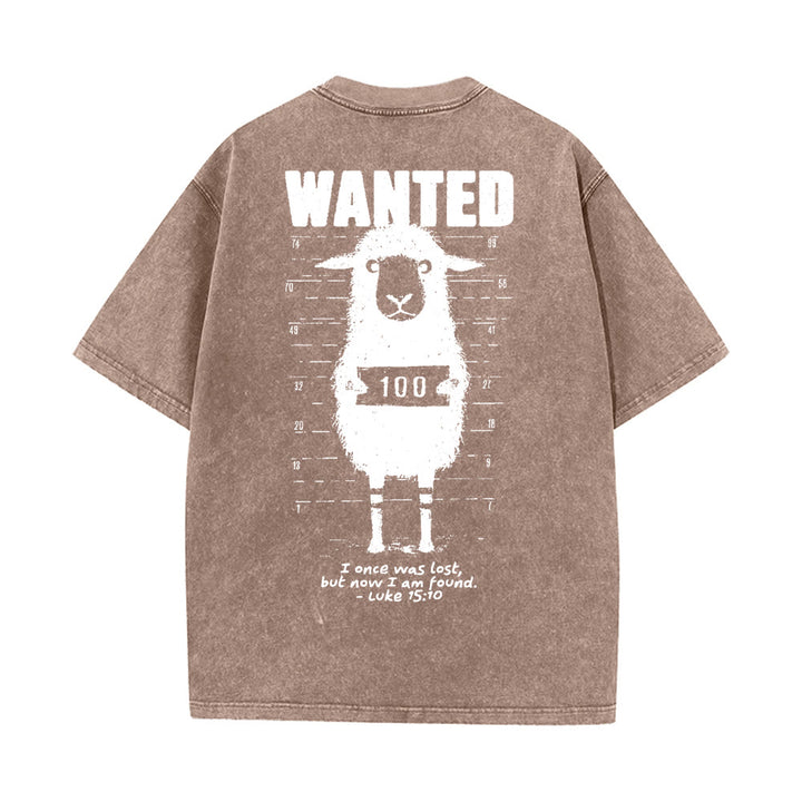 Christianartworkshop Wanted Sheep T-shirt unisex lavata - Caffè - 5XL - image 16