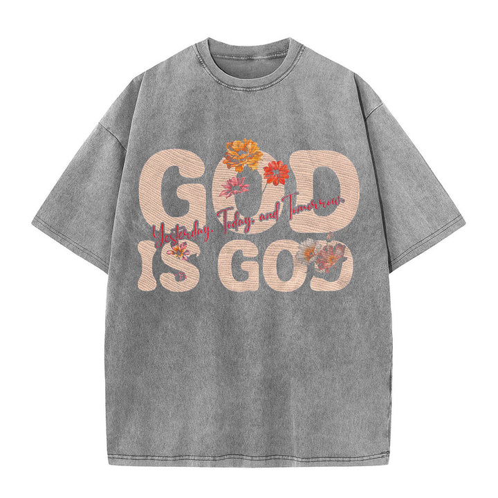 Christianartworkshop Dio è Dio T-shirt unisex lavata - Grigio - 5XL - image 5