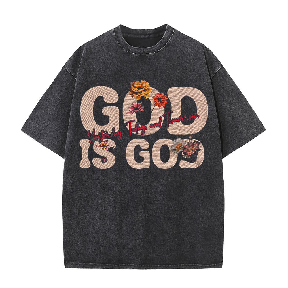 Christianartworkshop Dio è Dio T-shirt unisex lavata - Nero - 5XL - image 0