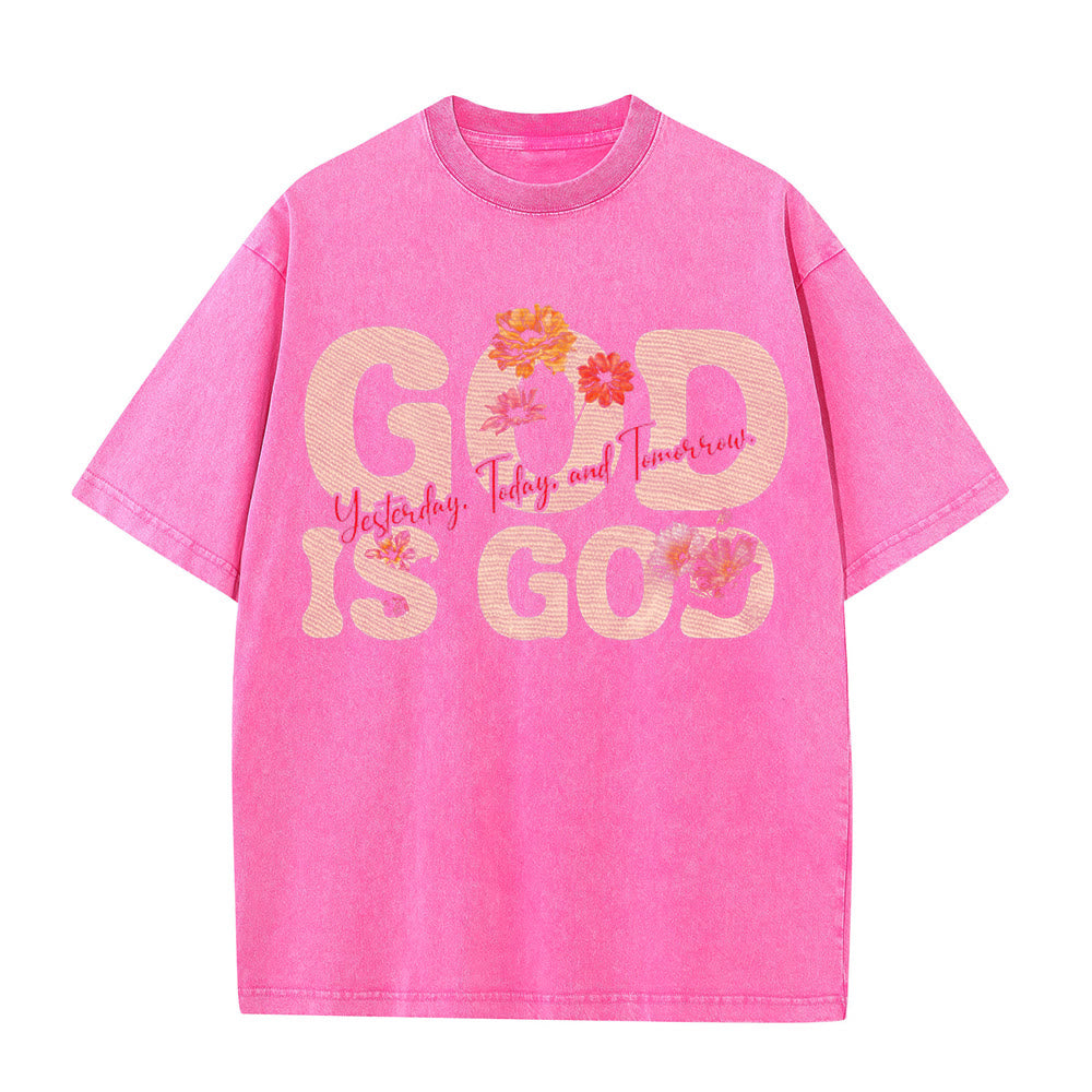 Christianartworkshop Dio è Dio T-shirt unisex lavata - Rosa - 5XL - image 7