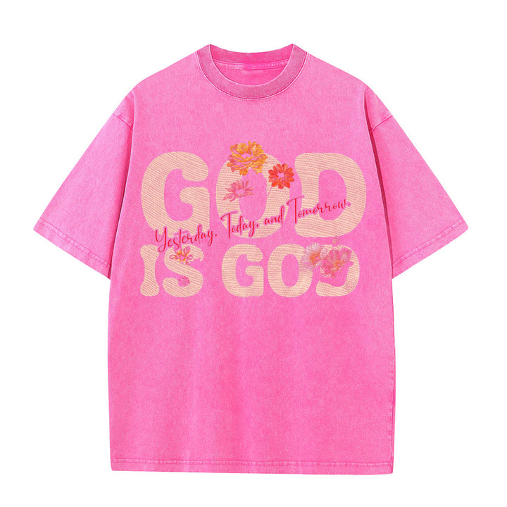 Christianartworkshop Dio è Dio T-shirt unisex lavata - Rosa - 5XL - image 7
