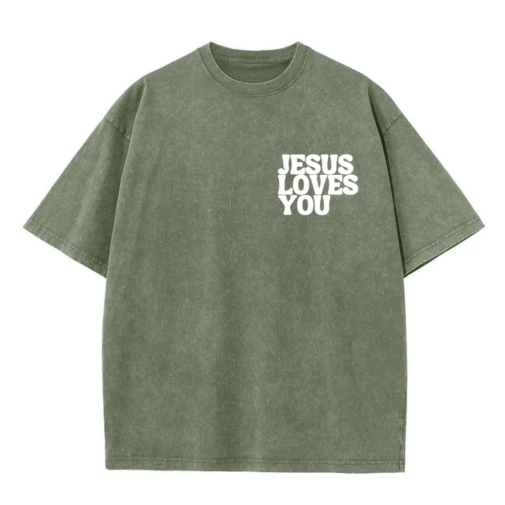 Christianartworkshop Maglietta unisex lavata "Good News Jesus Loves You" - image 11