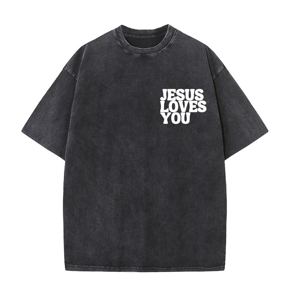 Christianartworkshop Maglietta unisex lavata "Good News Jesus Loves You" - image 3