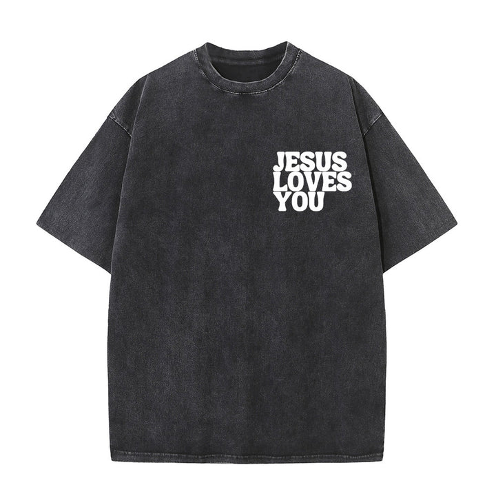 Christianartworkshop Maglietta unisex lavata "Good News Jesus Loves You" - image 3